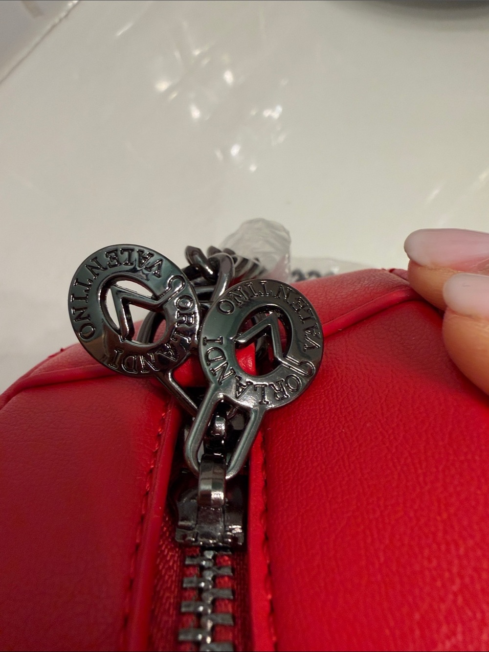 Valentino Orlandi Heart Red Quilted Crossbody NWT - Picture 6 of 7